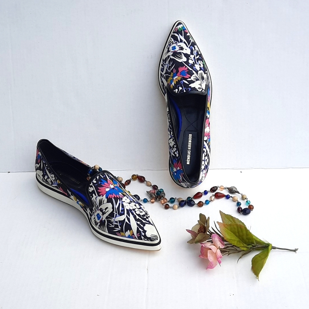 NICHOLAS KIRKWOOD Silk Slip-On Flats - Picture 11 of 11